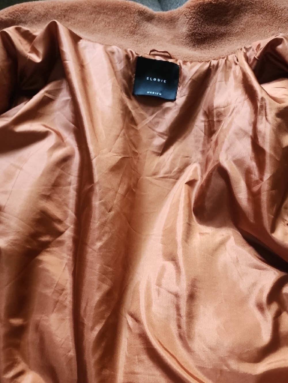 Anthropologie Elodie Sherpa Jacket Medium Tan Teddy Faux Shearling Cozy Cropped - Picture 11 of 12